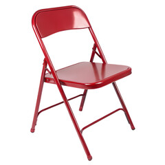Red Metal Folding Chair Durable  Portable Seating Solution on transparent background