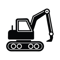Excavator Icon Outline Vector Illustration