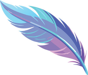 Blue purple feather illustration quill teal