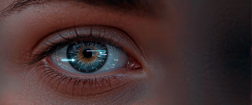 Digital Eye: Futuristic Vision with Data Overlay - Powered by Adobe