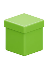Fototapeta premium 3d Rendering of Isolated Green Box Square Package Transparent