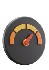 3D Speedometer Gauge with Top Performance Indicator Transparent