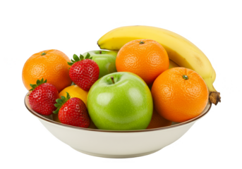 Bowl Fruit Illustration with Orange Apple Strawberry Vitamin Rich Food
