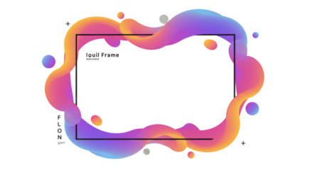 Abstract Fluid Shape Transparent Background Decorative Border Design