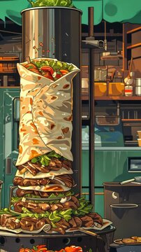 selective focus aroma and vibrancy of street shawarma