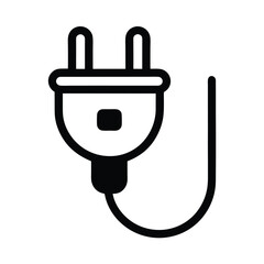Plug Socket Icon Outline Vector Illustration