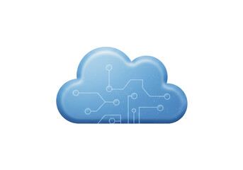 Abstract Cloud Computing Technology Network Data 3D Illustration