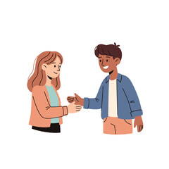 Diverse Business Partnership Illustration Showcasing Agreement and Collaboration for Corporate Presentations and Teamwork Training Materials. Ideal for depicting diversity and inclusion