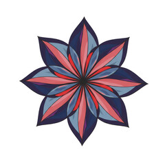 Abstract Floral Ornament Illustration with Decorative Isolated Style