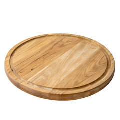 Round Wooden Cutting Board Rustic Kitchen Serving Platter Pizza Board Acacia Wood on transparent background