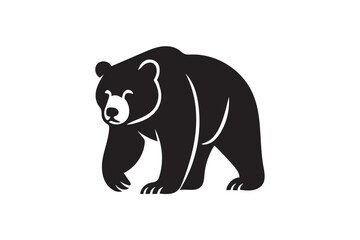 Obraz premium Bear silhouette on white background.01