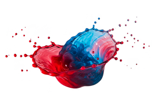 Abstract Vibrant Liquid Splash High Speed Water Transparent Background