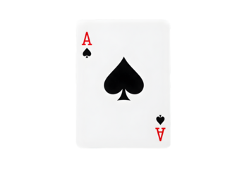 Ace of Spades Playing Card Isolated on Transparent Background