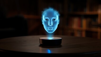 Holographic Projection Futuristic Digital Face Display Technology