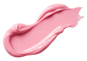 Abstract Pink Cream Smear Stroke Isolated On Transparent Background
