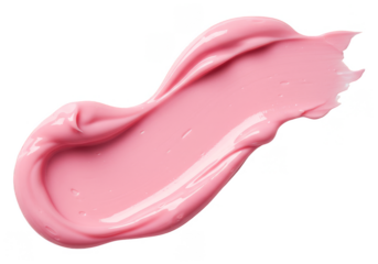 Abstract Pink Cream Smear Stroke Isolated On Transparent Background