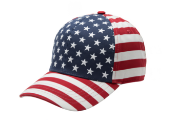 American Flag Cap Isolated Patriotic USA Stars Stripes Apparel