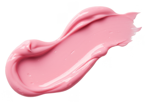 Abstract Pink Cream Smear Stroke Isolated On Transparent Background