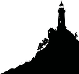 Mercusuar landscape scene silhouette
