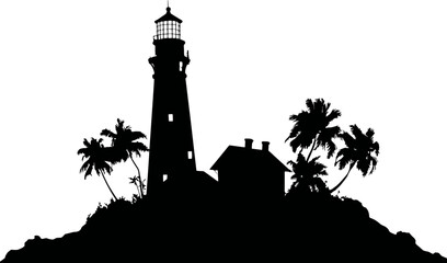 Mercusuar landscape scene silhouette