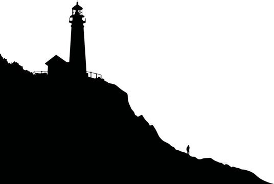 Mercusuar landscape scene silhouette