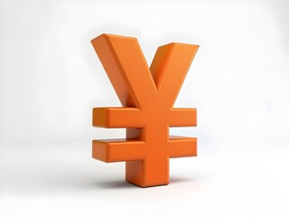 Obraz premium yen symbol on white background