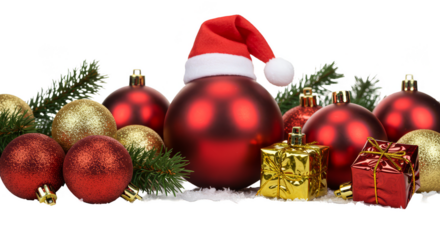 Christmas Ornaments Balls Gifts Transparent Background PNG