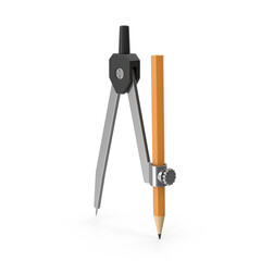 Pencil Compass Geometry Tool Illustration 3d transparent background png