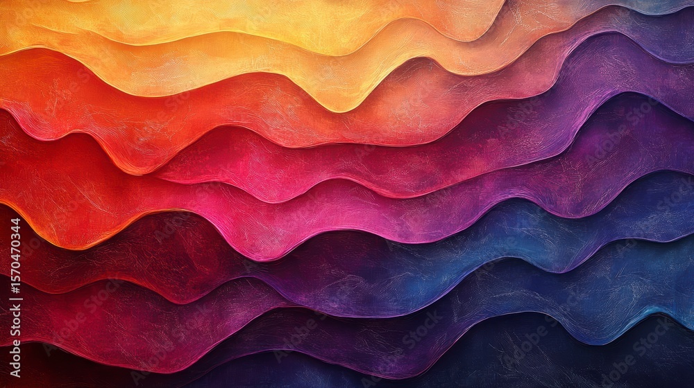Poster Abstract colorful wavy layers background.
