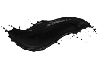Black Paint Splash Isolated Liquid Art Design Element Background