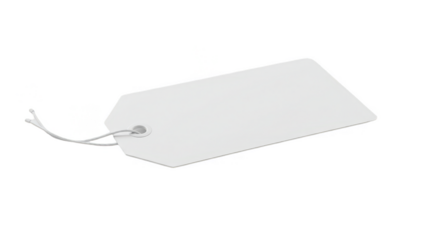 Blank White Tag on Transparent Background for Price and Product