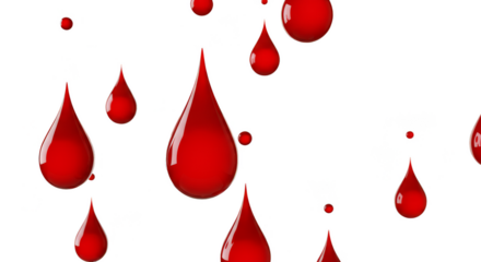 Bleeding Drops PNG Red Blood Elements Transparent Illustration