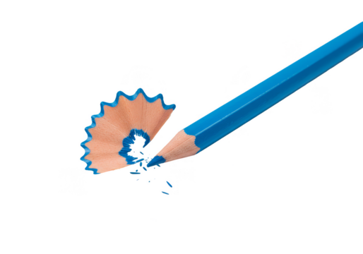 Blue Pencil Shavings Transparent Background Isolated Color Design Object