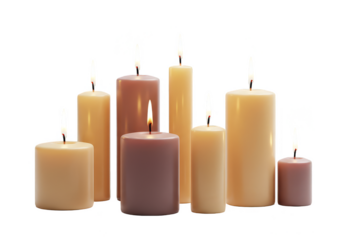 Burning Candles Still Life Glowing Warm Light Celebration Transparent PNG