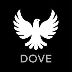 Obraz premium Dove of peace vector illustration with outstretched wings, symbolizing freedom and love.