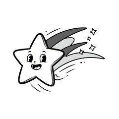 Cartoon Star Mascot Character with Transparent Background Illustration