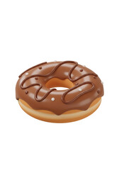 Chocolate Donut 3D Render Dessert Sweet Treat Isolated Transparent