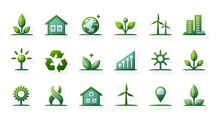 40 Eco Icons &ndash; Green Energy, Recycling, and Sustainable Living