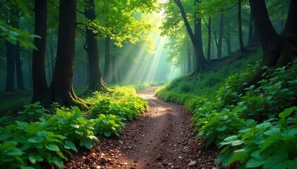 Winding Upward Path A Lush Forest Journey of Patience and Perseverance
