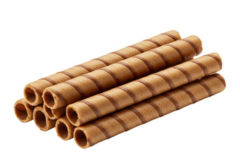 Crispy Chocolate Wafer Rolls Delicious Sweet Treat Isolated Background