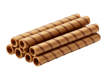 Crispy Chocolate Wafer Rolls Delicious Sweet Treat Isolated Background