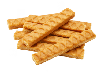 Crispy Wafer Sticks Cookies Pile Snack Delicious on Transparent