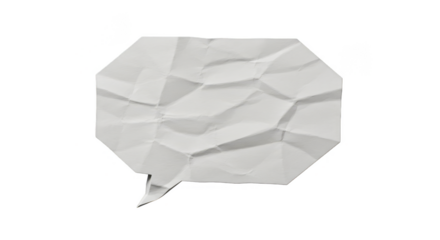 Crumpled Paper Speech Bubble for Text Message Icon Communication Design