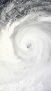 typhoon cyclone eye massive hurricane space satellite aerial view 4k video