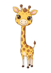 Fototapeta premium Cute Giraffe Illustration Cartoon Animal on Transparent Background