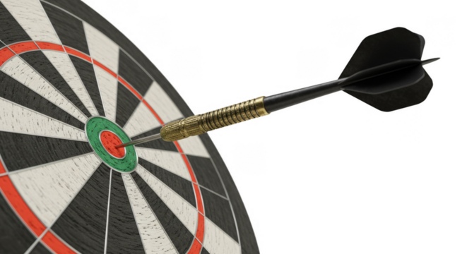 Dart Hits Bullseye Game Competition Goal Isolated Transparent PNG