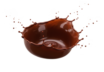 Delicious Chocolate Splash on Transparent Background Food Sweetness