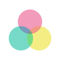 三色カラーのサークルのイラスト