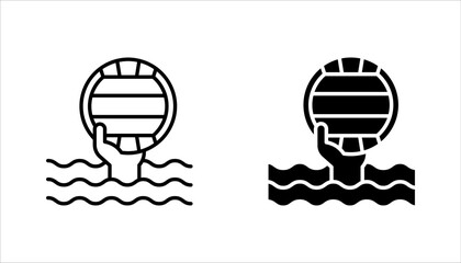 Premium water polo line icon set for app, web and UI. vector illustration on white background