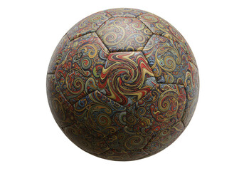 Detailed Ornate Soccer Ball Sport Equipment Transparent Background